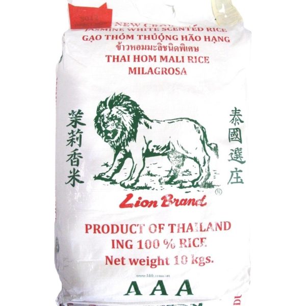 Image presents Lion Jasmine Rice 10kg (New Crop 2022)