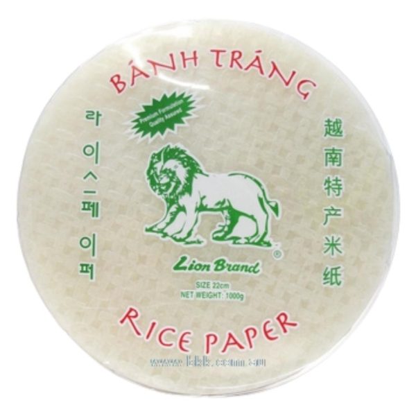 image presents Lion Rice Paper 16cm. 10x1kg(Round) SKU 160.19