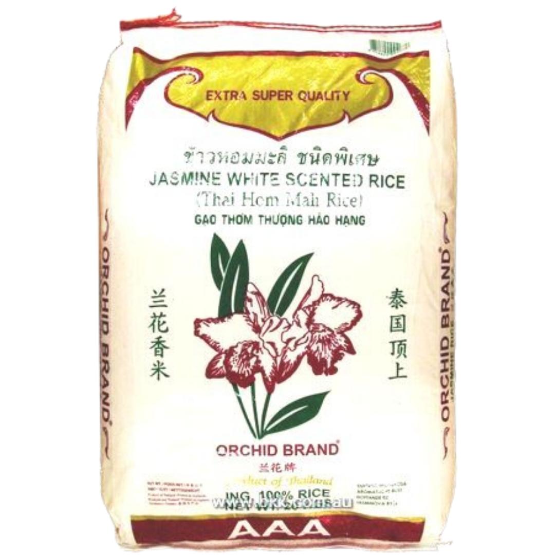 Image presents Orchid Jasmine Rice 25kg(Back Green Prin