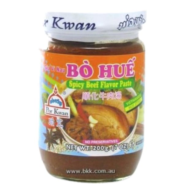 Image presents Pkwan Bo Hue Spicy Beef Pste 24x200g.