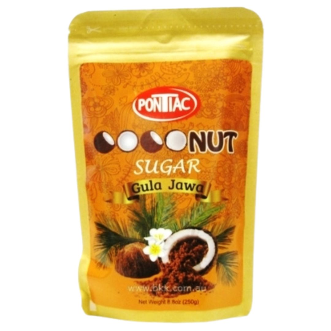 Image presents Pontiac Ground Coconut Sugar 24x250g.