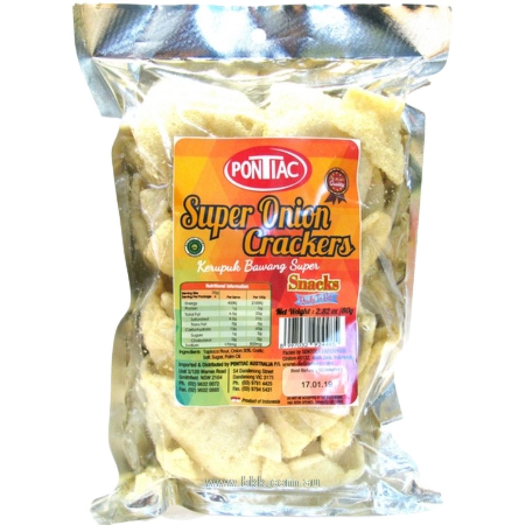 Image presents Ptc Super Onion Cracker 20x80g (Bawang)