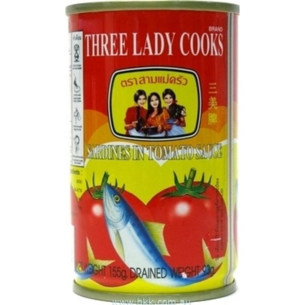Image presents 3 Lady Sardine In Tomato 100x155g