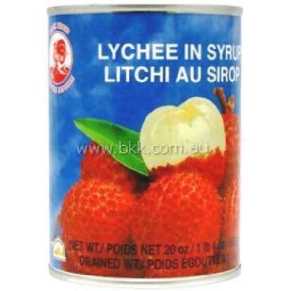 Image presents Cock Canned Lychees 12x565g