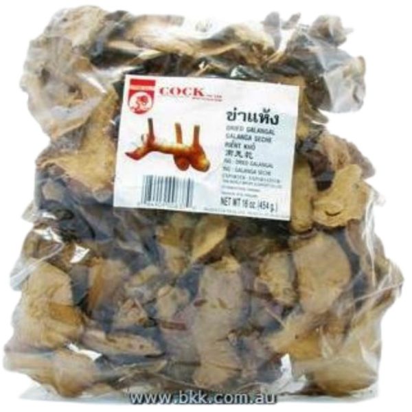 Image presents Cock Dried Galangal Slice 20x454g.