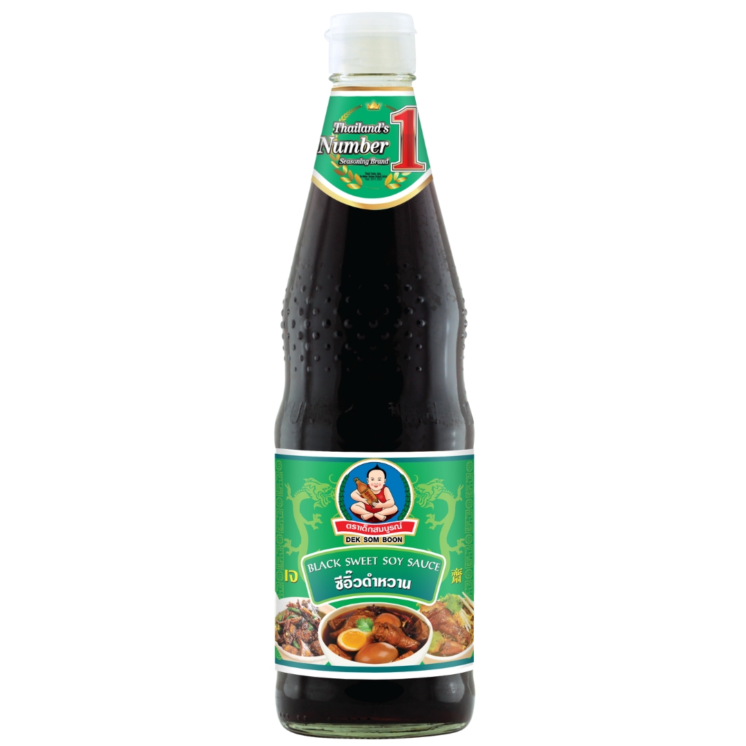 Image presents Dek Som Boon (Healthy Boy) Black Sweet Soy 12x950g (Green)