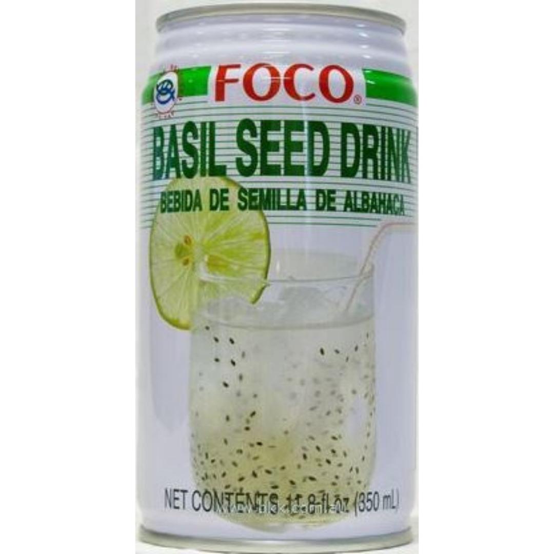 Image presents Foco Basil Seed Drink 24x350ml