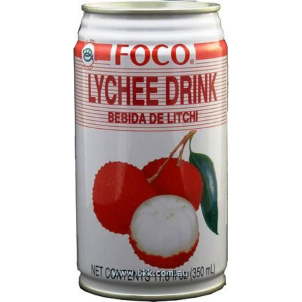 Image presents Foco Canned Lychees Drink 24x350ml