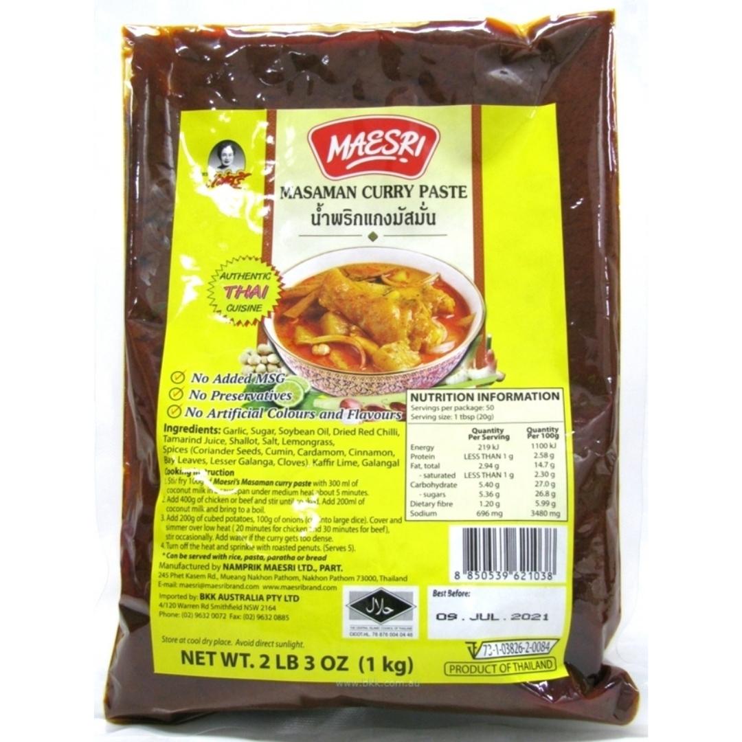 Image presents Mae Sri 10x1kg.masman Curry Paste No Tub