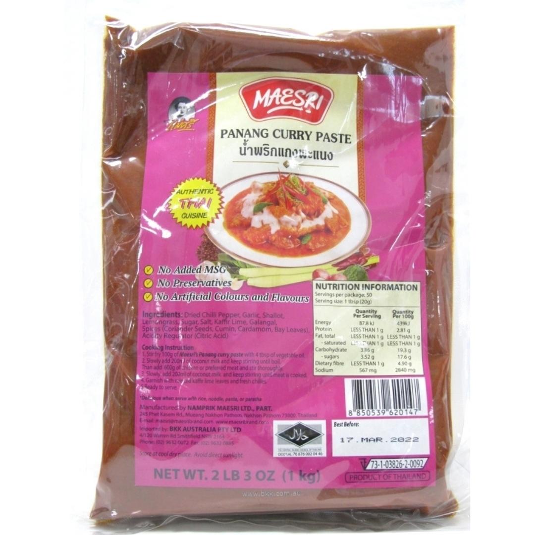 Image presents Mae Sri 10x1kg.panang Curry Paste No Tub