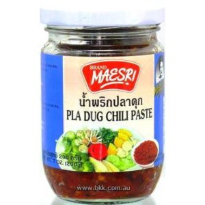 Image presents Maesri Pladug Chilli 24x200g.