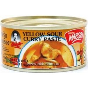 Image presents Maesri Yellow Sour Curry Paste 48x114g