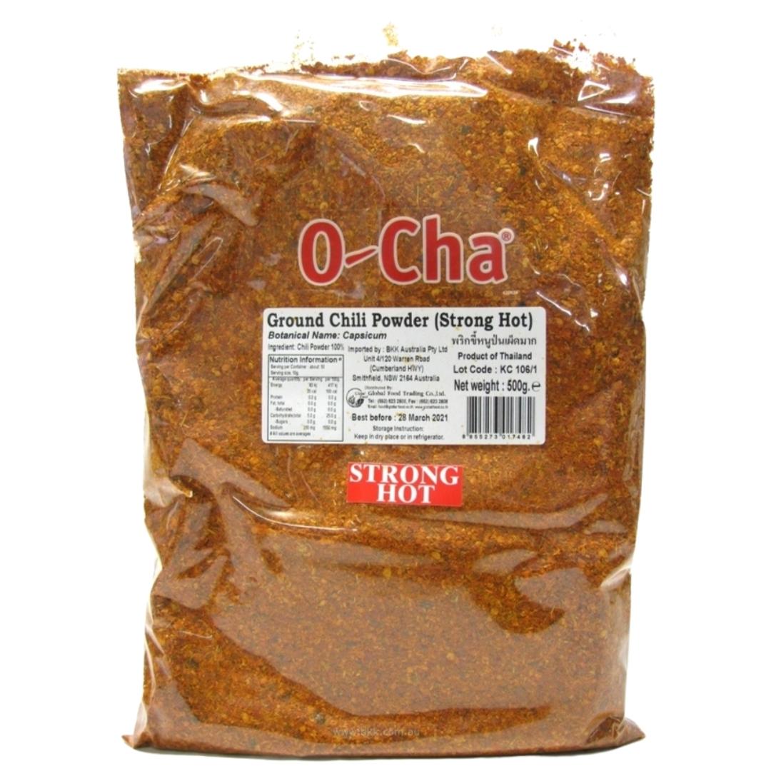 Image presents O-cha Chili Powder Strong Hot 20x500g.