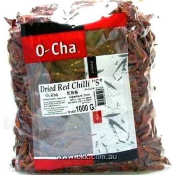 Image presents O-cha Dried Chili (S) 10x1kg.phrd