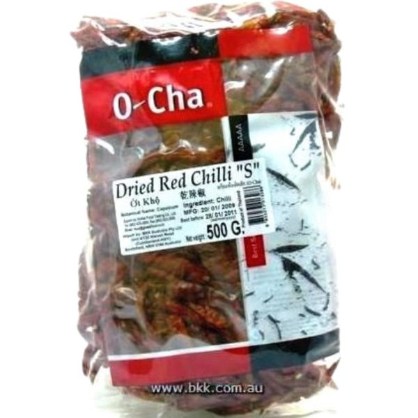 Image presents O-cha Dried Chili (S) 20x500g Phrd