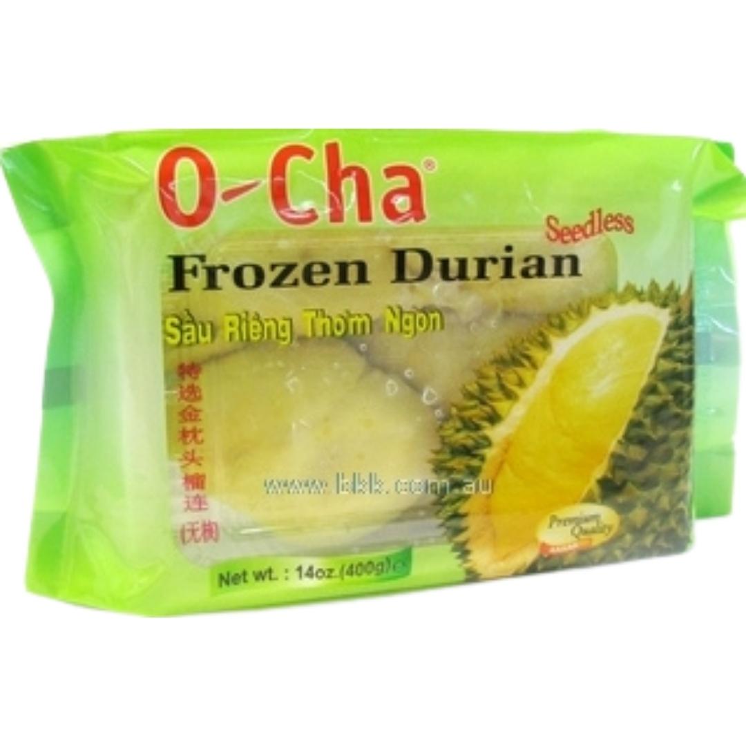 Image presents O-cha Frozen Durian Wo Seed 12x400g