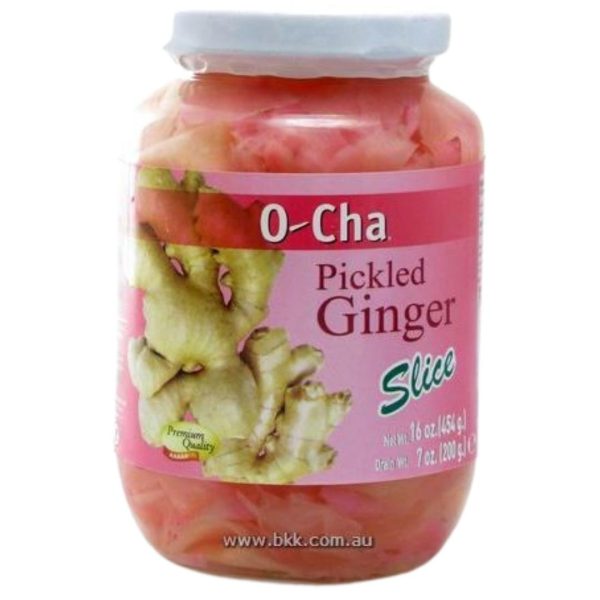 Image presents O-cha Pickle Ginger Slice24x454g.(Pink)