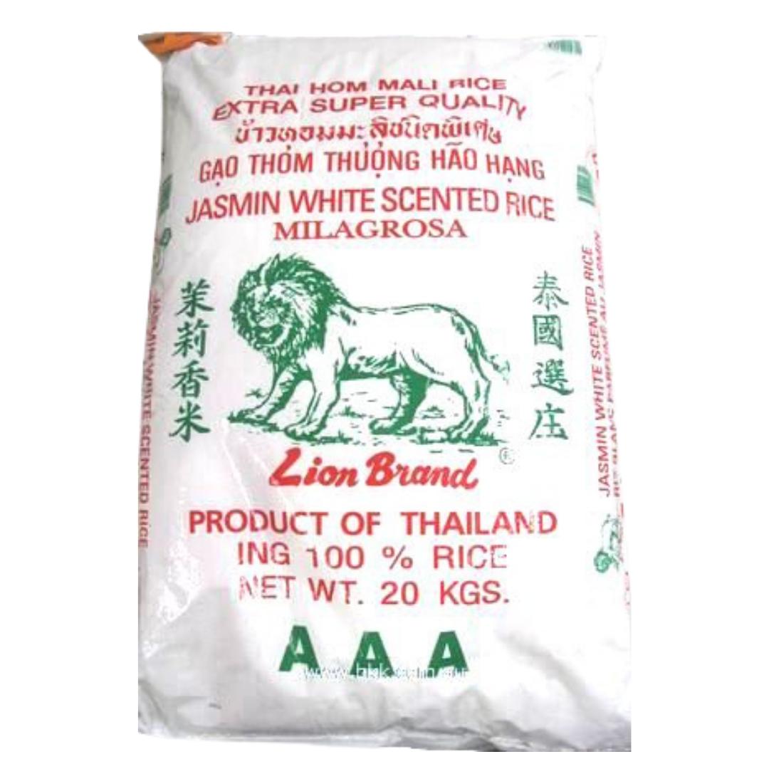 Image presents Lion 20kg Jasmine Rice Old Crop