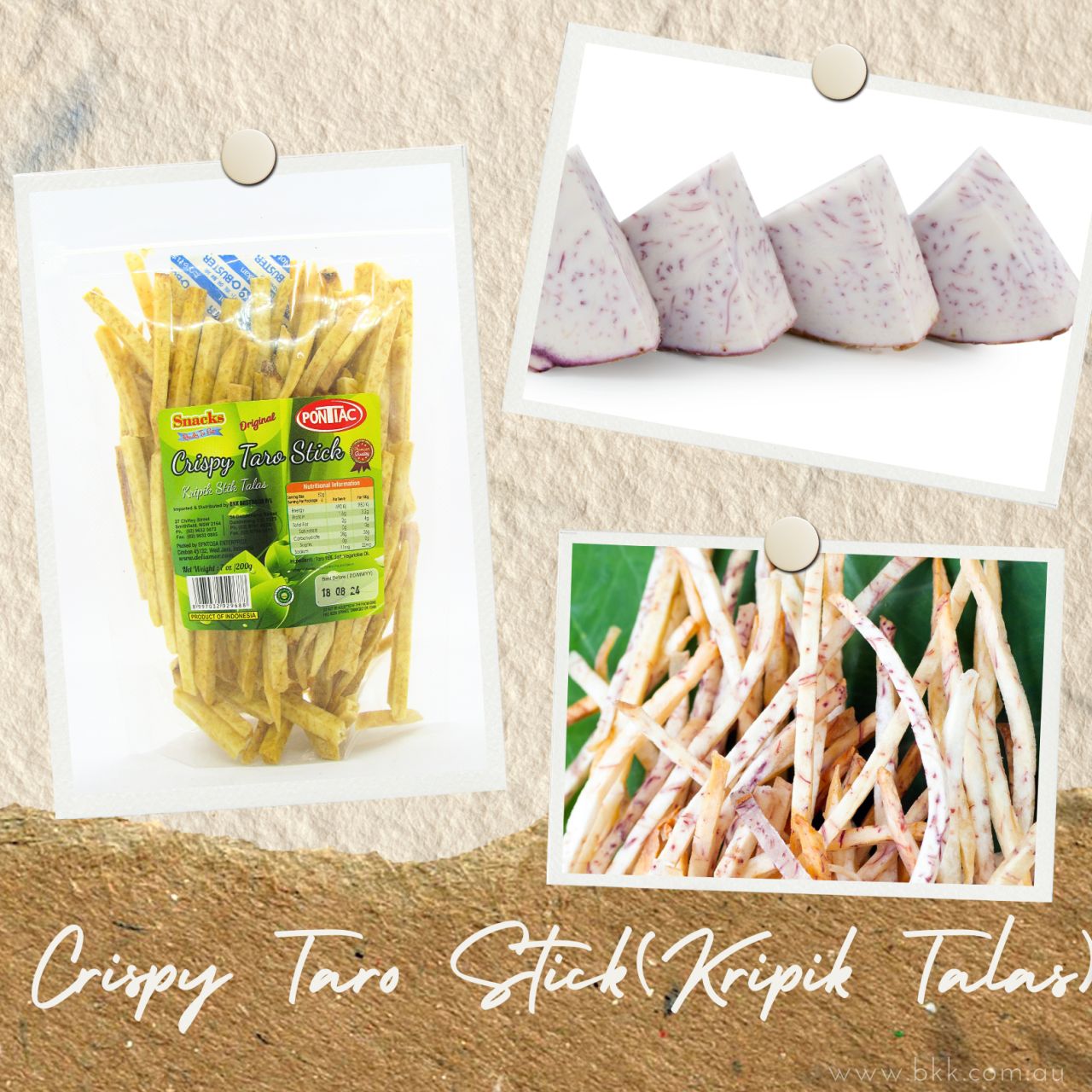 image presents Crispy Taro Stick Kripik Talas