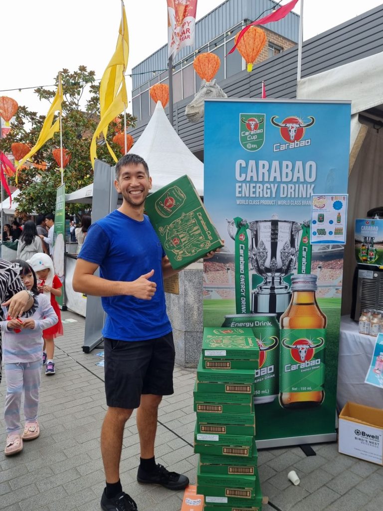 image presents Cabramatta Lunar New Year 2024 Carabao Energy Drink Mabu Coco and Bwell Bird’s Nest