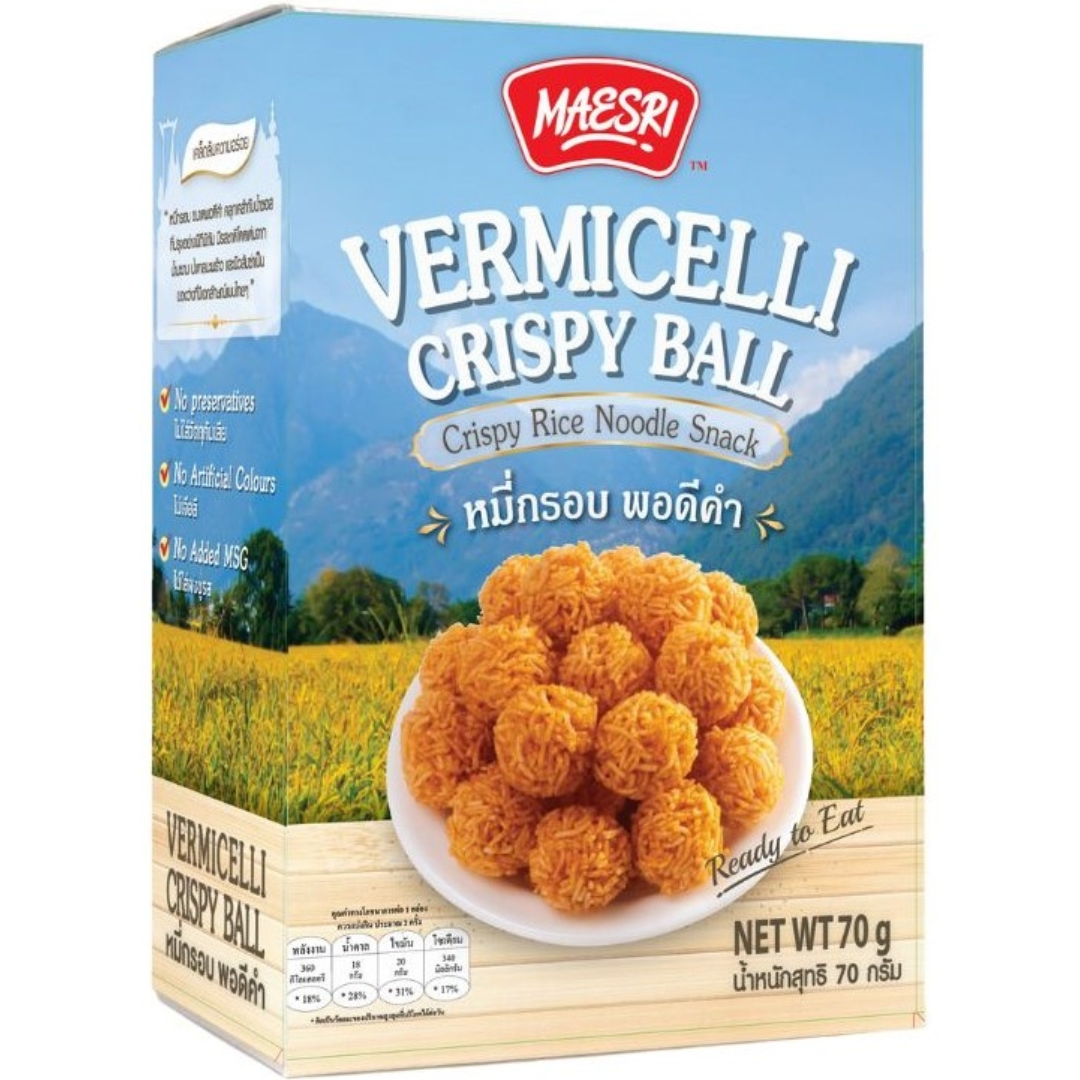 A box of Maesri Vermicelli Crispy Ball 12x70g